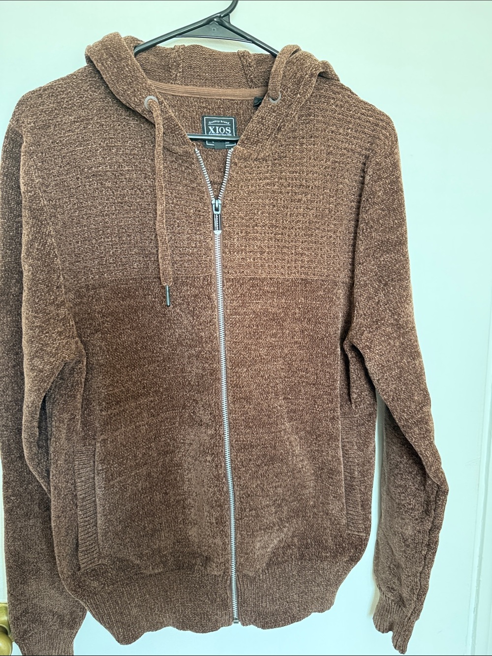 Men's Brown Zip Hoodie Sweater